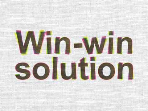 Business concept: Win-win Solution on fabric texture background Stock Illustration