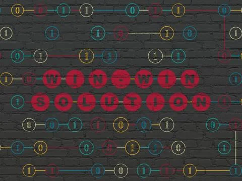 Business concept: Win-win Solution on wall background Stock Illustration