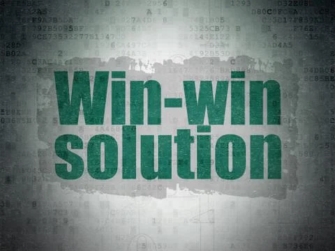 Business concept: Win-win Solution on Digital Data Paper background Stockillustratie