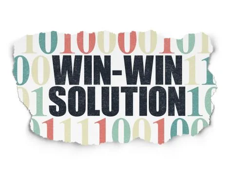 Business concept: Win-win Solution on Torn Paper background Stockillustratie