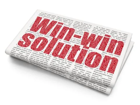 Business concept: Win-win Solution on Newspaper background Stock Illustration