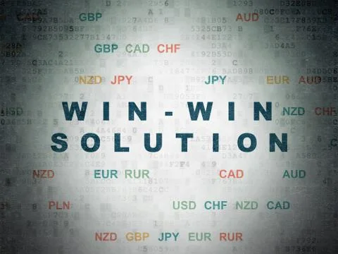 Business concept: Win-win Solution on Digital Data Paper background Stock Illustration