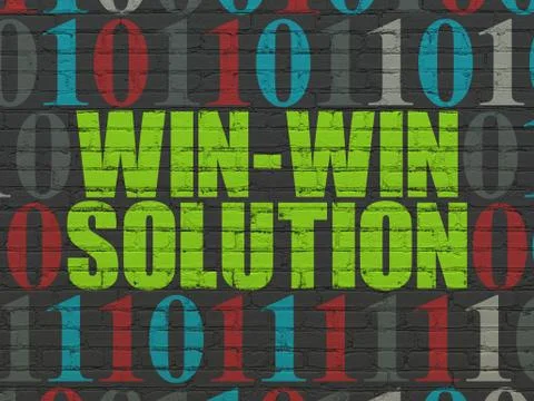 Business concept: Win-win Solution on wall background Illustrazione stock