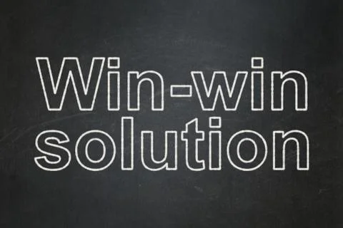 Business concept: Win-win Solution on chalkboard background Stock Illustration