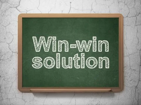 Business concept: Win-win Solution on chalkboard background Stock Illustration