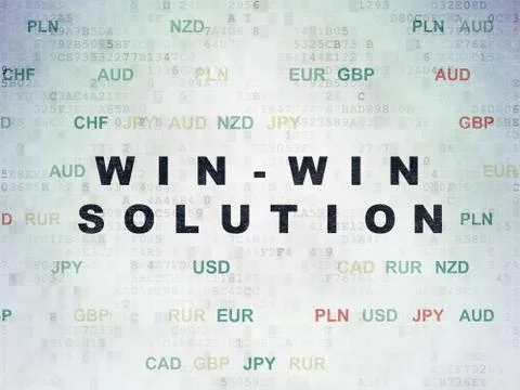Business concept: Win-win Solution on Digital Data Paper background Stock Illustration