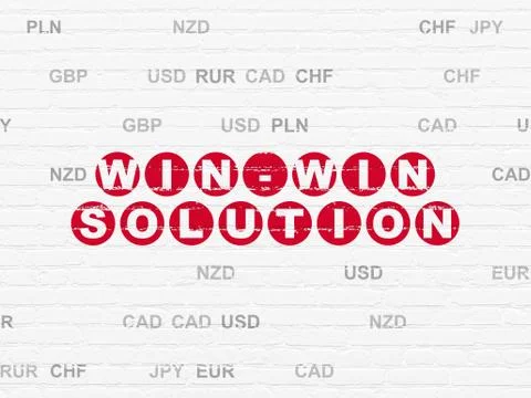 Business concept: Win-win Solution on wall background Stockillustratie