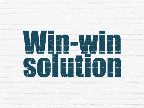 Business concept: Win-win Solution on wall background 스톡 일러스트