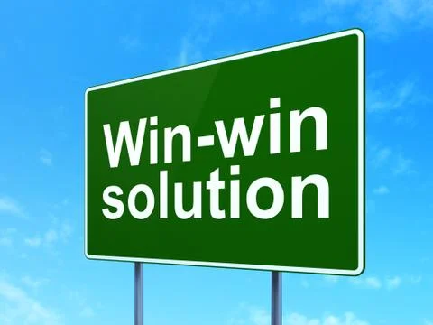 Business concept: Win-win Solution on road sign background Stock Illustration