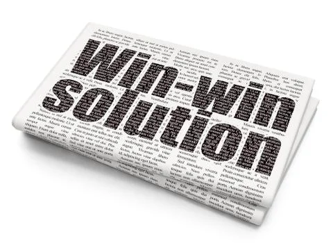 Business concept: Win-win Solution on Newspaper background Stock Illustration