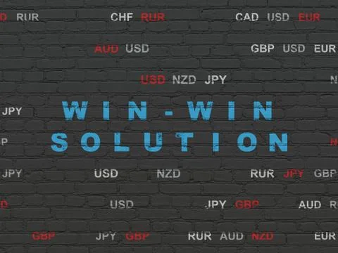 Business concept: Win-win Solution on wall background Stockillustratie