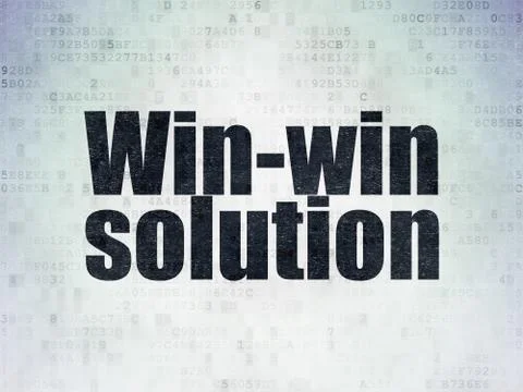 Business concept: Win-win Solution on Digital Data Paper background Stock Illustration