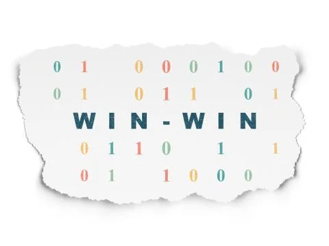 Business concept: Win-Win on Torn Paper background Stock Illustration
