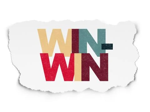 Business concept: Win-Win on Torn Paper background Stock Illustration