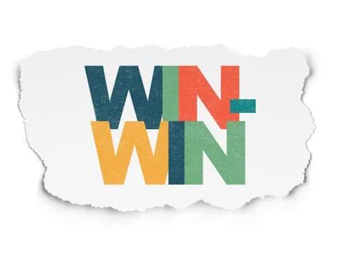 Business concept: Win-Win on Torn Paper background Stock Illustration