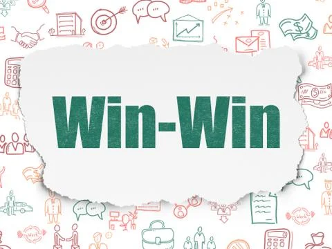 Business concept: Win-Win on Torn Paper background Stock Illustration