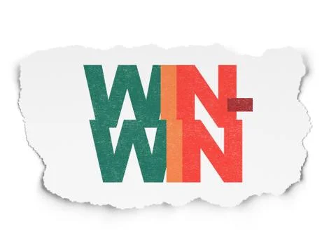 Business concept: Win-Win on Torn Paper background Stock Illustration