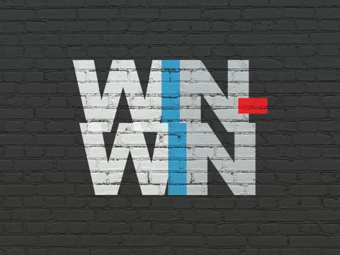 Business concept: Win-Win on wall background Stock Illustration