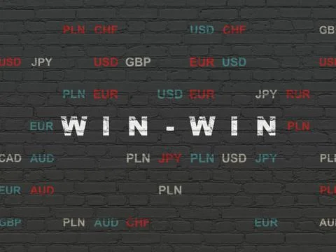 Business concept: Win-Win on wall background Stock Illustration