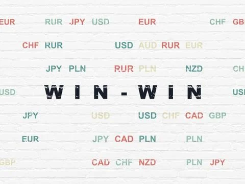Business concept: Win-Win on wall background Stock Illustration