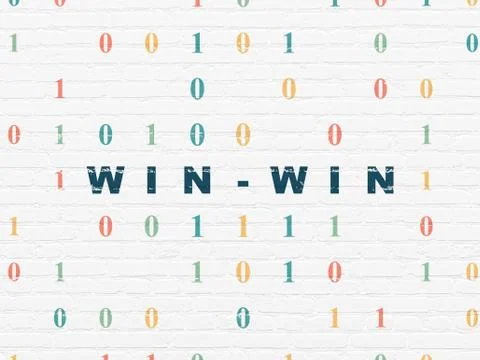 Business concept: Win-Win on wall background Stock Illustration