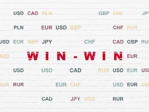Business concept: Win-Win on wall background Stock Illustration