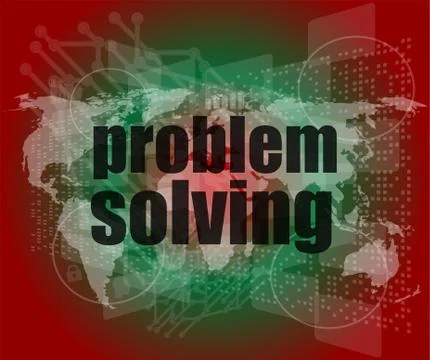 Business concept: words problem solving on digital screen 스톡 일러스트