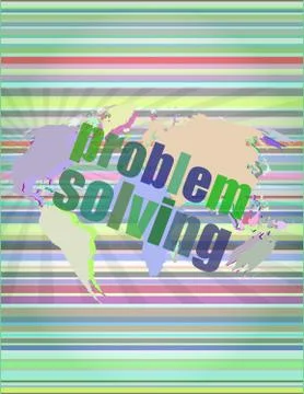 Business concept: words problem solving on digital screen Illustrazione stock