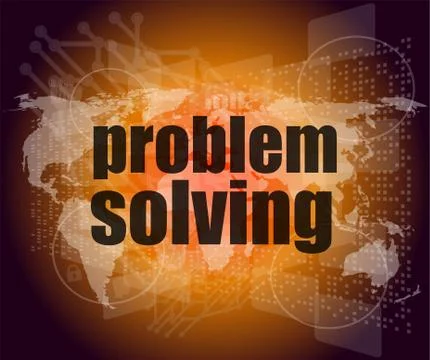 Business concept: words problem solving on digital screen 스톡 일러스트