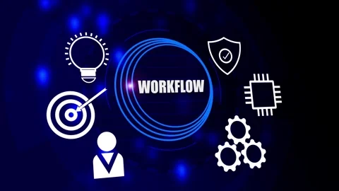 Business concept of workflow concept. technology and finance design. Stock Footage 293482877