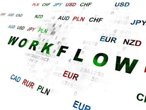 Business concept: Workflow on Digital background Stock Illustration