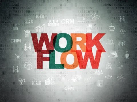 Business concept: Workflow on Digital Data Paper background Stock Illustration