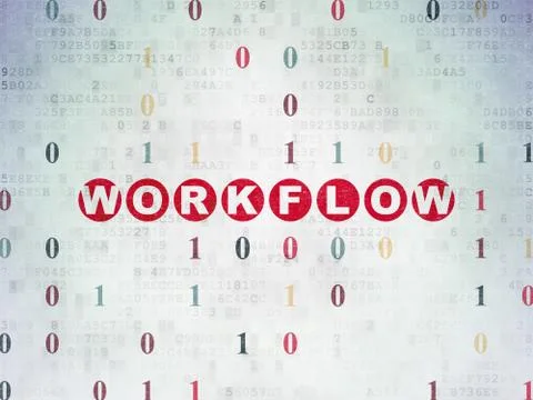 Business concept: Workflow on Digital Data Paper background Stock Illustration