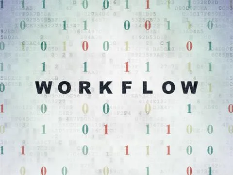 Business concept: Workflow on Digital Data Paper background Stock Illustration