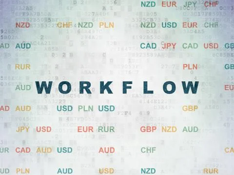 Business concept: Workflow on Digital Data Paper background Stock Illustration