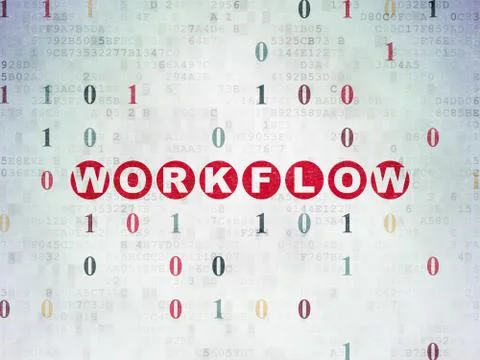 Business concept: Workflow on Digital Data Paper background Stock Illustration