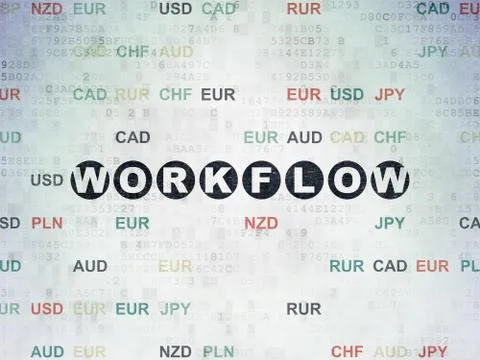 Business concept: Workflow on Digital Data Paper background Stock Illustration