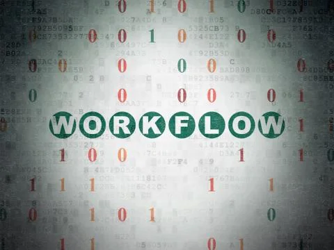 Business concept: Workflow on Digital Paper background Stock Illustration