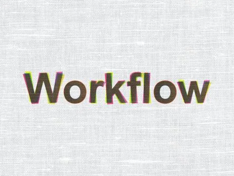 Business concept: Workflow on fabric texture background Stock Illustration