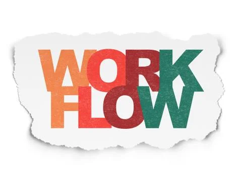 Business concept: Workflow on Torn Paper background Stockillustratie