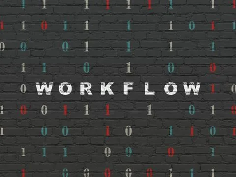 Business concept: Workflow on wall background Stockillustratie