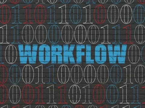 Business concept: Workflow on wall background Stockillustratie