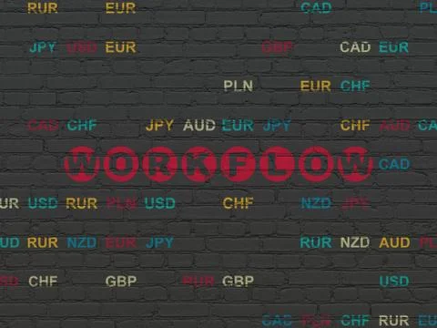Business concept: Workflow on wall background Stock Illustration