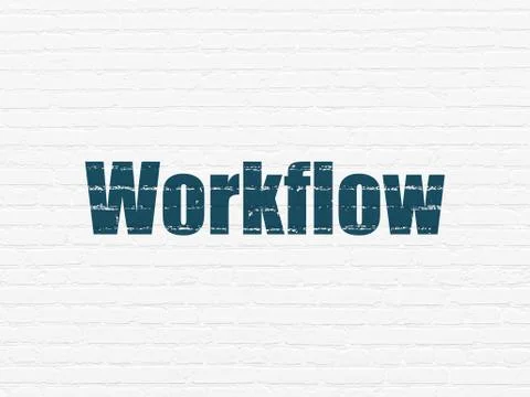 Business concept: Workflow on wall background Stock Illustration
