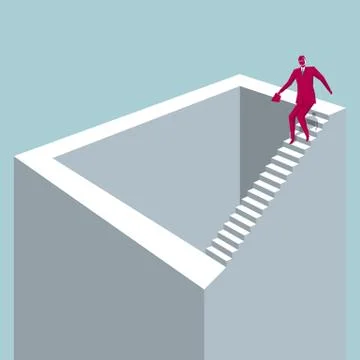 Business concept. Wrong building structure. Isolated on blue background. Stock Illustration