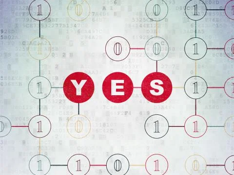 Business concept: Yes on Digital Data Paper background Ilustración de archivo
