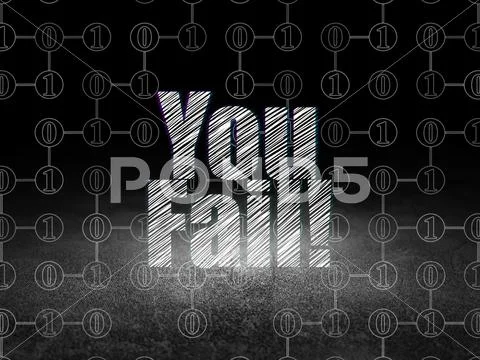 Business Concept: You Fail! In Grunge Dark Room