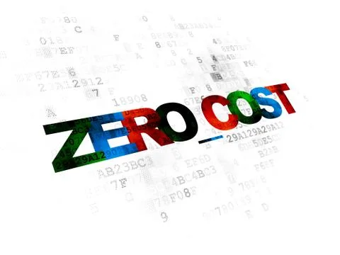 Business concept: Zero cost on Digital background Stock Illustration
