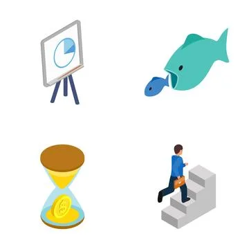 Business concepts with chart, competition, time and career growth Stock Illustration