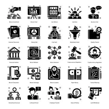 Business Concepts in Solid Style Pack イラスト素材